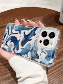 1 件装极简海洋生物手机壳，鲸鱼图案，防震加厚柔软全包防滑手机壳，兼容 11、12、XR、13、13 Pro、13 Pro Max、14、14 Pro、14 Pro Max、15、15 Pro、15 Plus、15 Pro Max、16、16 Pro、16 Plus、16 Pro Max、17 Air、17 Pro、17 Pro Max、Galaxy S25、Galaxy S25 Ultra、Galaxy S25 Plus - 彩色 - 查看 2