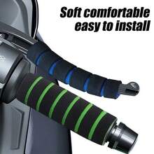 4pcs Bicycle/Motorcycle Handlebar Foam Sponge Grip Cover, Universal Anti-Slip Soft Handlebar Accessories - Multicolor - View 8
