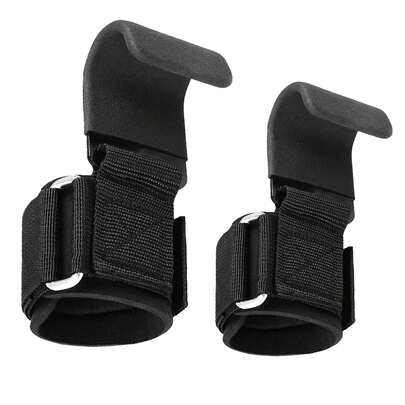 1 Pair Heavy Duty Lifting Hooks, Strength Wrist Wraps, Hand Grip Support, Suitable For Deadlift, Pull-Ups, Shrugs - Unisex Fitness Gloves