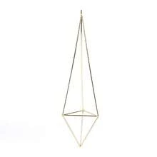 几何金属花架 - 现代花园吊篮，空气凤梨盆架，墙面装饰 - 艺术装饰几何金属吊篮 - 轻巧波西米亚风敞口设计，适合空气凤梨和多肉植物，不对称造型，经久耐用，室内/室外装饰架篮，户外吊盆，现代工艺品，室内植物装饰 - 金色 - 查看 14