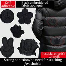 3/5pcs Self-Adhesive Fabric Patches, Embroidered Repair Patches For Mending Holes In Clothes - Multicolor - View 8