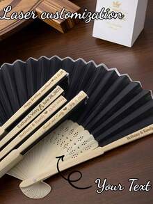 Personalized Wedding Fan Candy, Wholesale Carved Bride Party Favors, Wedding Ceremony Fans, Rustic Style Wedding Candy Fans, Personalized Wedding Candy Fans - Multicolor - View 1