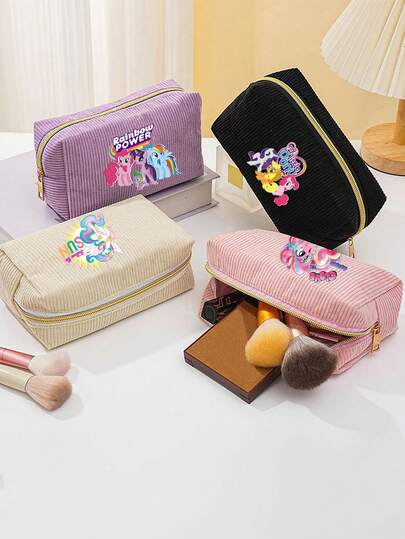  1pc My Little Pony Mini Makeup Bag, Cosmetic Pouch, Makeup Travel Bag, Toiletry Bag, Cute Cosmetic Bag, Travel Makeup Bag, Toiletry Bag, Cosmetic Storage Bag, Large Capacity Portable Storage Bag, Women Gift Small Makeup Bag