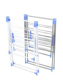 多功能可折叠晾衣架，X型晾衣架，塑料/不锈钢材质，节省空间，适合阳台和室内使用，无需组装，翼形衣架 - 彩色 - 查看 9