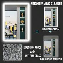 CY AILRINNI Espejo para Baño - 80x60cm Espejo Baño con Luz Regulable Espejo LED con 3 Modos de Iluminación Antivaho y Función De Memoria para Sala Entrada - Blanco - Ver 3