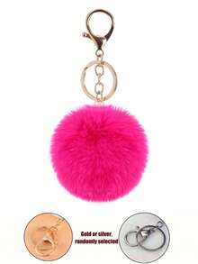 水獭毛绒球钥匙扣 - 粉色 - 查看 12