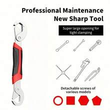 1pc Multi-Function Adjustable Wrench, Large Opening Quick Wrench - Multicolor - View 7