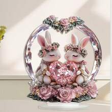 Trending Easter/Valentine's Day Colorful Rabbit 2D Acrylic Decor Ornament, Living Room/Entryway/Tabletop Decoration - Multicolor - View 5