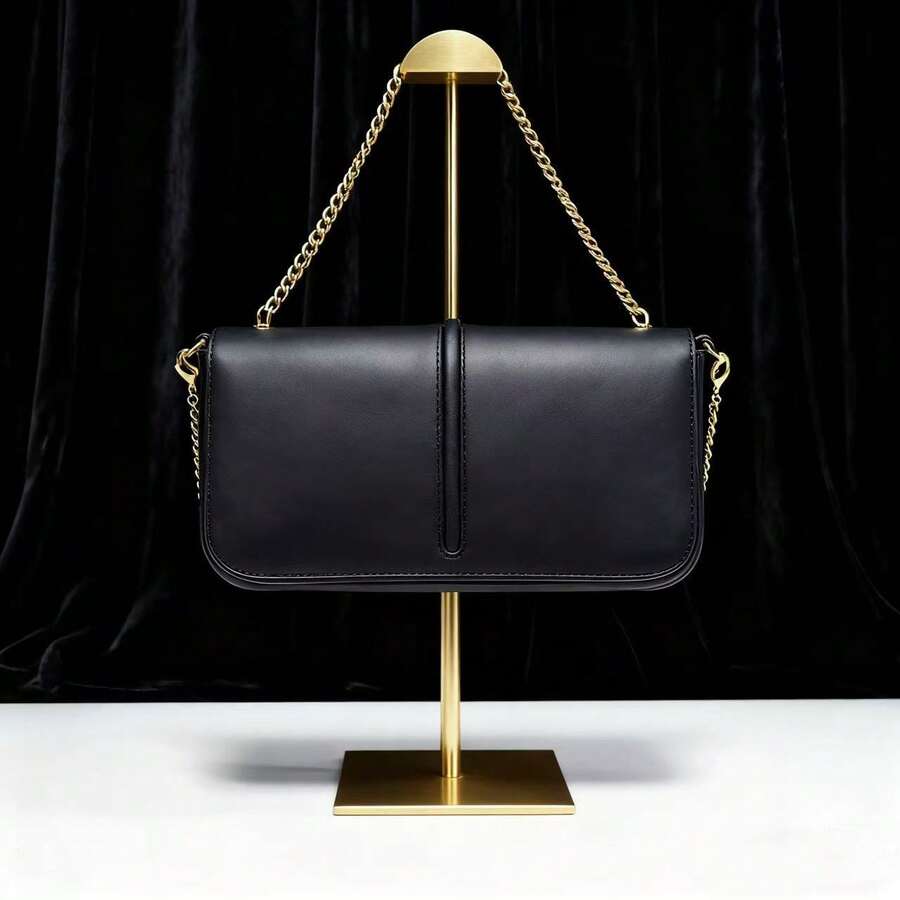 A Single-Shoulder Bag, Box Bag, Square Bag, Chain Bag Suitable For Daily Commuting. With A Lightweight And Simple Design. - 黑色 - 查看 1