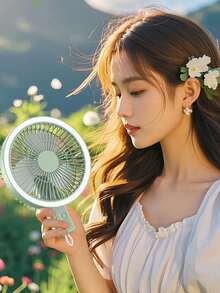 Desk Mini Fan, Super Long Battery Life, Oscillating, USB Rechargeable, Small Fan For Office, Desktop, Wall-Mounted, Home Use, Quiet, High Wind, Portable Tabletop Fan - Multicolor - View 6