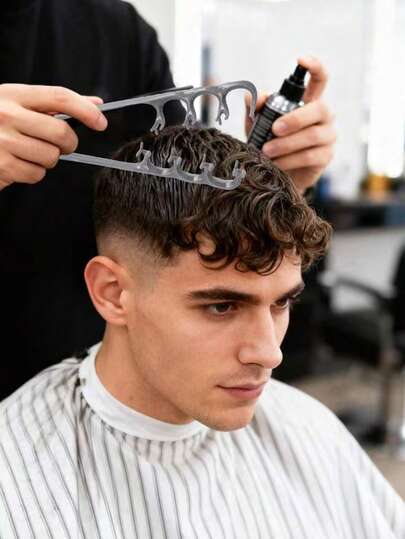 Styling Comb, Texture Comb, Fluffy Wide-Tooth Styling Comb, Best Hairstyling Tool, Volumizing Styler, Bangs Trimming Accessory (Unisex, Gray, Pink)