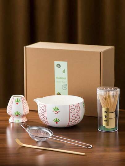 5-Piece Handmade Matcha Set, Including Matcha Bowl (Tea Bowl), Bowl Holder, Matcha Spoon, Matcha Bowl, Matcha Sieve, Bamboo Matcha Powder Mixer And Portable Matcha Brewing Tools. It Is Very Suitable For Daily Use In Japanese Tea Ceremony, Tea Lovers, Kitchens And Restaurants, And It Is Also An Ideal Gift For Friends, Boyfriends, Girlfriends Or Mother's Day.