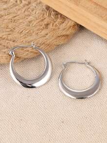 Simple & Fashionable Silver Earrings, Elegant Accessories Suitable For Men And Women, Perfect For Daily Gatherings And Holiday Gifts - Silver - View 4