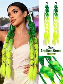 1件24英寸渐变色马尾假发，Y2K风格马尾，自然时尚的合成假发片，适合音乐节、圣诞派对和其他场合。 - 漸層 - 查看 18