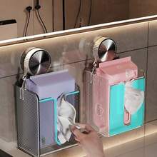 1pc Wall-Mounted Tissue Box, Facial Tissue Paper Dispenser For Bathroom, Kitchen, Hanging Tissue Box, Mask Storage For Home Use - Multicolor - View 2