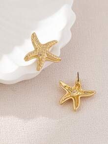 1对时尚优雅的极简主义海星耳钉（女士款） - 海星 - 查看 13