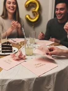 50/20/1 Pack Pink Napkins With Foil Happy Birthday Pattern, Disposable Tissue Paper Napkins Suitable For Birthday, Restaurant, Holiday Party, Celebration Decoration; Elegant Napkins; Soft Paper Quality, Holiday Party Napkins