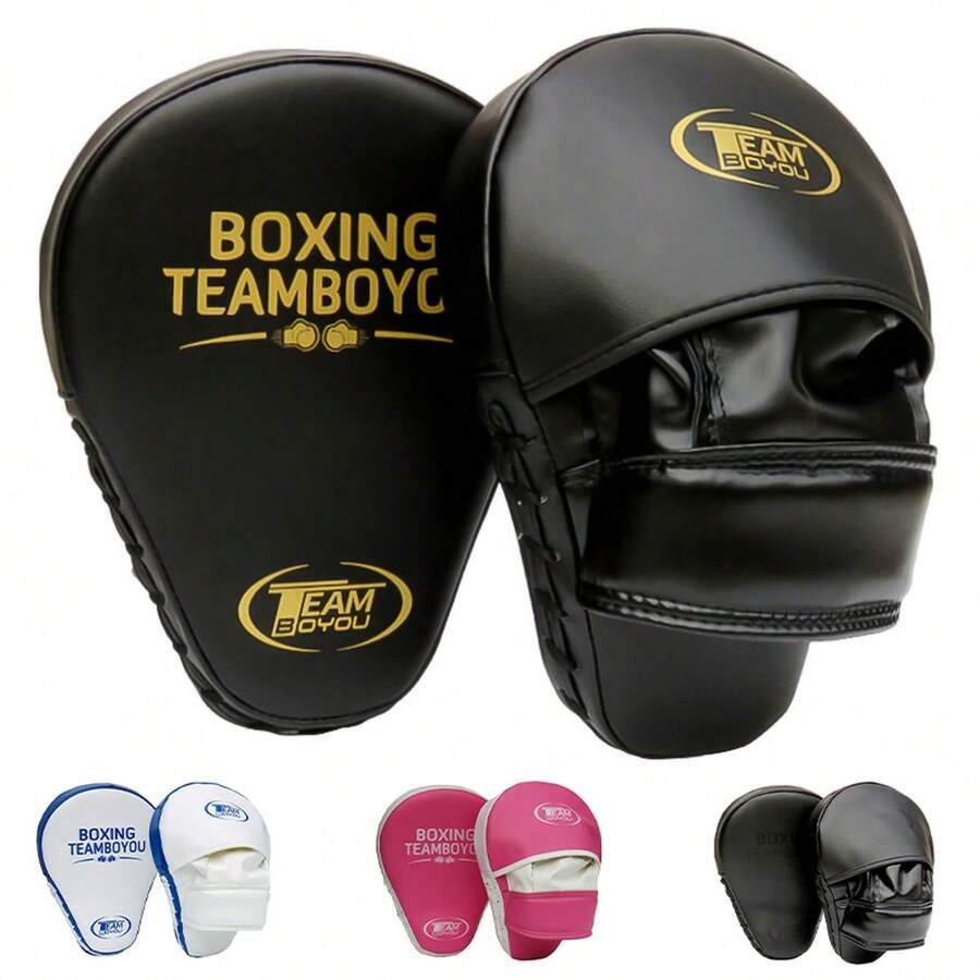 男女通用拳击护垫，武术训练靶手套，弧形拳击手套，适用于空手道、综合格斗、泰拳、跆拳道等。 - 彩色 - 查看 1