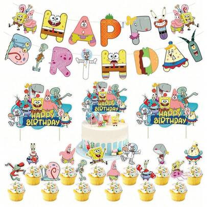 Hình ảnh nhân vật hoạt hình anime mới, hình ảnh dễ thương, đồ trang trí tiệc sinh nhật, Krabs, Squidward, Tentacles, Sandy Cheeks, hình ảnh nhân vật anime tự làm, đồ dùng trang trí tiệc theo chủ đề lễ hội, biểu ngữ, phụ kiện trang trí bánh, quà tặng nhỏ, bộ đồ thủ công mỹ nghệ.