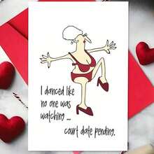 1 Pc Humorous Dancing Themed Birthday Greeting Card Funny Court Date Pending Message, Paper Material, Universal Recipient, Unique Adult Birthday Card For Friends And Colleagues - one-size - View 2
