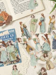 1 Pack Comfortable Life Series Waterproof Stickers, Character Sticker Sheets, Scrapbooking Supplies, DIY Planner Stickers - Multicolor - View 2