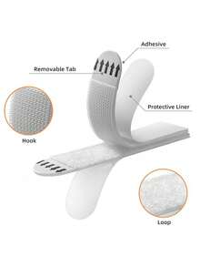 Tiras colgantes de nailon, ganchos sin taladro, soportes para cuadros y decoración de pared, cinta adhesiva invisible, pegatinas de pared adhesivas por ambos lados, colgado de pared sin daños, ideal para organizar y asegurar artículos diarios. Adecuado para decoraciones navideñas, decoración de pared, marcos de fotos, enrutadores, enchufes, alfombras, placas de identificación y talla grande. - Multicolor - Ver 9