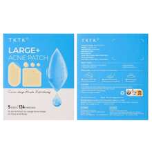 TKTK Large Pimple Patches For Face, 60 X 30 Mm XL Acne Patches, Big Hydrocolloid Bandages For Body, Back, Forehead, Chin, Neck Blemish Zit Breakouts (Oval, Square, Dot 5 Sizes 124 Count) - ColorA - 查看 9