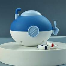 Inflatable Blue Wind-Up Submarine For Baby Bath And Pool - Water Toy With Floating Submarine For Toddlers And Children