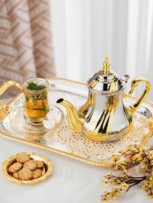 yeefeeco 1 Arabic-Style Stainless Steel Teapot, Traditional Religious Style Teapot, A Must-Have For The Back-To-School Season - Gold - View 4