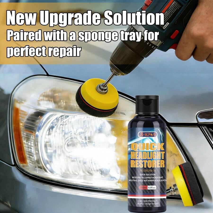 JB-XPCS Headlight Restoration Kit - Eliminates Headlight Discoloration, Oxidation, And Fogging - Lens Polishing Compound - Effectively Enhances Headlight Gloss And Polishes.
