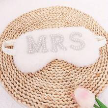 1pc Bride Pearl & Diamond Decor Eye Mask, Elegant "BRIDE/MRS/I DO" Design, Wedding Photo Prop, Breathable Blackout Travel Sleep Eye Mask, Bridesmaid Gift, Suitable For Wedding, Anniversary, Birthday Party, Valentine's Day, Thanksgiving, New Year, Mother's Day, Father's Day, Ramadan - Multicolor - View 6
