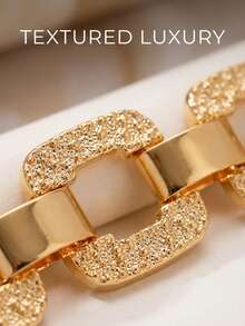 1 pieza Cadena de cintura vintage bohemia con patrón floral cuadrado y ovalado en dorado, accesorio de joyería corporal de moda para mujer, elegante para vestidos, adecuado para playa de verano, uso casual - Dorado - Ver 6