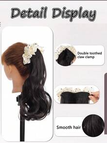 14英寸合成马尾辫，合成发髻马尾假发片，爪夹发髻发夹，合成假发髻接发，女士日常佩戴发饰 - 彩色 - 查看 4