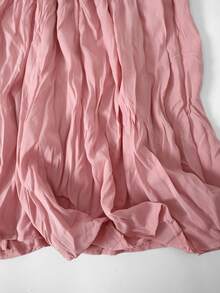 EARO 女士长款粉色半身裙，松紧腰设计，休闲飘逸，无弹力面料，适合日常穿着。休闲优雅风格，百搭春季单品。 - 粉色 - 查看 7