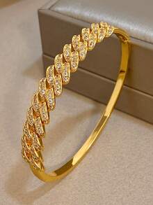 18 Karat vergoldetes luxuriöses elegantes Zirkonia Armband und Ring Set, Vintage Schmuck für Frauen, geeignet für Valentinstag, Party, Abend, Alltag, Neujahr, Hochzeit, Strand, Weihnachten, Jahrestag, Muttertag, Boho-Stil Brautjungferngeschenk - Verschiedenfarbig - Übersicht 7
