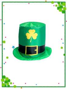 1pc Green Four-Leaf Clover Hat, Magic Hat, Cute Gothic Style, 2000s Style, Suitable For St. Patrick's Day Gift, Birthday Gift, Carnival Party Supplies, Valentine's Day, Mother's Day, Easter - Green - View 9