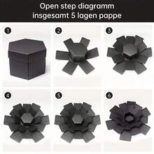 1pc Multi-Layer Surprise Explosion Gift Box, DIY Scrapbook Album, Creative Handmade Photo Gift, Suitable For Valentine's Day, Birthday, Anniversary, Wedding, Mother's Day, Father's Day, Christmas, Jewelry Box - Black - View 7