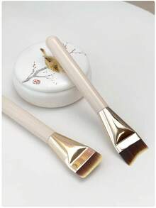 两件套专业粉底化妆刷套装 - 超薄扁平化妆刷，适用于BB霜、遮瑕膏和粉底液，是日常居家使用或女性旅行的理想之选。超薄粉底刷、轻盈面部轮廓刷、扁平面膜刷、专业化妆工具、粉底刷。圣诞礼物，送给朋友和家人。 - 彩色 - 查看 6