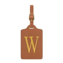 MIYIN 时尚字母图案行李牌 男女通用 PU 皮革手提包旅行包挂牌 带姓名卡和隐私保护（A~Z） 简约高端字母行李牌 旅行配件 旅行必备 海滩 夏季度假 返校季 必备 - 棕色 - 查看 16