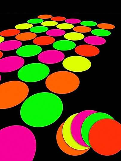 10 قطعة أقراص ورقية فلورسنتية الوجه مضيئة مع نقاط لاصقة ذاتية، بطاقات دائرية نيون مضيئة لديكور الإضاءة المتوهجة، ورق بطاقات فلورسنتية فوق البنفسجية، مناسبة لديكور حفلات الإضاءة المتوهجة، وحفلات الرقص والزفاف وأعياد الميلاد