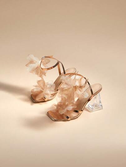 Glizzene Women Fashion High Heels: Metal PU Leather Explosion-Proof Flat Sandals, Criss-Cross Strap Sandals, Silk 3D Leaf Flower Sandals, Classic Square Toe Sandals, Transparent Crystal Wedge Sandals, Triangle Heel High Heel Sandals, Summer Outdoor & Regular Sandals, Silver Metal Sandals For Women Valentine's Day Wedding Wedding
