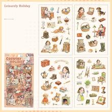 1pc Flat Sticker, Cartoon Adventure Series, Diary Stickers Cartoon Character Stickers, Pet Diary Material Stickers - Multicolor - View 13