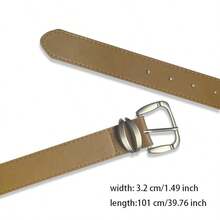 1pc Women's Casual Solid Color Leather Belt, Simple Fashion Versatile Waist Belt For Jeans, Dresses, Commuting, Retro Design - 1581 - View 5