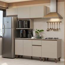 Cocina Integral Completa Modular Madesa Nice 240cm Crema 09 - Beis - Ver 1