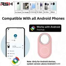 RSH 兼容安卓系统的“查找我的智能标签”无线追踪器，可与 Find Hub（仅限安卓系统）配合使用，全球精准追踪防丢设备，适用于钥匙、行李等物品，是圣诞节、新年、情人节、复活节、生日等节日的完美礼物。