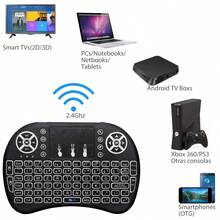 VELEC 2.4GHz Mini Wireless Keyboard With Touchpad And QWERTY Keyboard, Arabic Remote Control, LED Backlight, Portable Wireless Keyboard For Laptop/PC/Tablet/Windows/TV/PS3/Raspberry Pi - Black-english Version - View 9