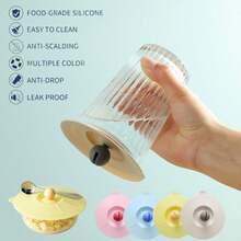 1/3/5pcs Reusable Cup Lids, Leak-Proof Dust-Proof Mug Covers, Beverage Cup Lid Accessories Suitable For Home, Parties, Birthdays, Weddings, Schools, Offices, Dorms, Cafes - Multicolor - View 7