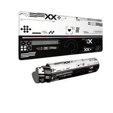 1 件未来主义数字符号鼠标垫，赛博几何黑白时尚桌面垫，大型防滑办公及游戏键盘垫 - 長方形 - 查看 2