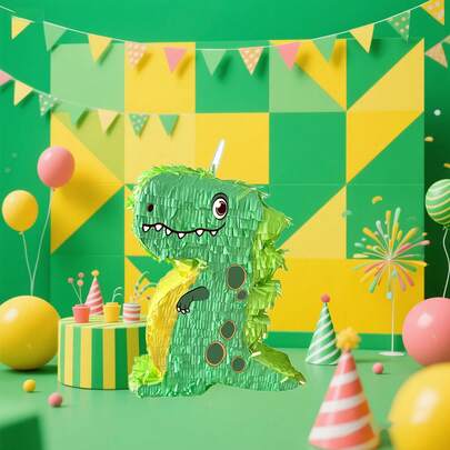 4 st dinosaurieformade piñata, djurtema-piñata lämplig för födelsedagskalas, festdekorationer, rolig dekorativ piñata, festtillbehör, fotorekvisita, inkluderar fladdermus och ögonbindel