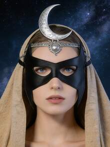 Máscara de Fantasia Luxuosa de Couro Preto e Vermelho Estilo Olho de Gato Metade, Fantasia de Halloween, Cosplay, Vestido Elegante, Maquiagem, Acessórios para Festa de Mascarada - Preto EM-195 - Visão 2